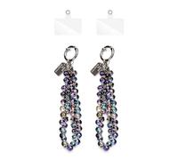 intellitoy Set of 2 Crystal Mobile Phone Chains: Mobile Phone Chain Beads with Non-Slip Pad & Mobile Phone Pendant. Sparkling Mobile Phone Strap Short as Lanyard Beads for Fashion Conscious People