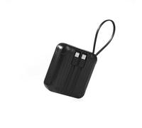Intempo Amalfi Power Bank 10,000 mAh Portable Charger, 22.5 W Fast Charging | Integrated USB-C And Lightning Cables, USB-A Port, Compact Design, Carry Strap, Up To 2 Phone Charges