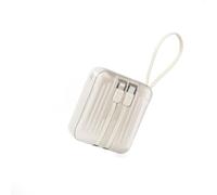 Intempo Amalfi Powerbank 10000mAh, 22.5W Fast Charging | Integrated USB-C And Lightning Cables, USB-A Port, Compact Lightweight Design, Carry Strap, Cream Finish, Up To 2 Charges