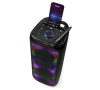 INTEMPO Blaze Wireless Speaker - 100W PMPO Bluetooth, Large Party Speaker, Events, 5 LED Light Modes, 10 Hour Playtime, 100W Output, 25m Range, Rechargeable, Includes Wired Karaoke Mic & Phone Holder