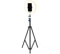 Intempo® EE5976BLKSTKEU Adjustable Standing Selfie Light with 26cm Light Ring, 3 Light Modes, Perfect for Videos & Selfies, 8.5cm Phone Holder, 2.1m Tripod