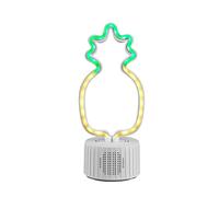 Intempo EE7525 LED Pineapple Speaker - Neon Light Up Novelty Bluetooth Speaker, Rechargeable Portable Wireless Music Player For Parties, BBQs, Garden, USB Charging Cable Included, Green/Yellow LED, 3W