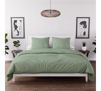 Intemporel Soleil d'Ocre, Boheme Washed Microfibre Duvet Cover Set 240 x 220 cm Sea Green