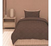 Intemporel Soleil d'Ocre Gaia 3D Microfibre Duvet Cover Set 140 x 200 cm Brown