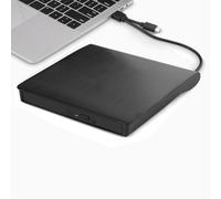 intendvision External CD DVD Drive USB 3.0 Type-C Portable Slim DVD/CD ROM +/-RW +/-R Optical Drive Player Reader Writer Burner for PC Laptop Computer Windows 11/10/8/7 (Black)