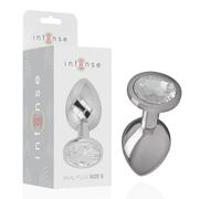 Intense Aluminum Anal Plug with Silver Crystal - Small Size Luxury Toy - Couleur: Transparent, Taille: 7 cm x 2.6 cm