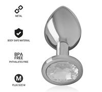 Intense Aluminum Anal Plug with Silver Crystal - Small Size Luxury Toy - Couleur: Transparent, Taille: 8 cm x 3.3 cm