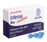 Intense Blue 10 Tablets - 100MG Herbal Supplement for Men - Strong Effect - Men's Health Support - Performance & Enhancement Tablets for Men - Korean