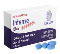 Intense Blue 30 Tablets - 100MG Herbal Supplement for Men - Strong Effect - Men's Health Support - Performance & Enhancement Tablets for Men - Korean Ginseng, Tribulus Terrestris