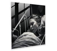 Intense Born Glass Print - Born, Glass Wall Art, Born, Childbirth, 71.1 cm x 71.1 cm