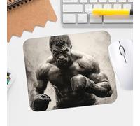 Intense Boxing Charcoal Print Mouse Pad - Premium-Textured Waterproof Desk Mousepad with Stitched Edge for Gaming and Office - Washable Non-Slip Rubber Base