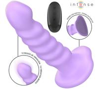 Intense Brenda Spiral Design Vibrator M Size 10 Vibration Remote - Purple with suction cup, Size 16.5 cm x 3.5 cm, Color Purple