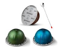 Intense Coffee Pods Bundle - Intenso, Stormio, Odacio: 30 Capsules + GrandeBlend Metal Coffee Stirrer - Includes Large Coffee Spoon