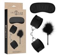 Intense Fetish Erotic Playset 2: Handcuffs, Blindfold & Tickler Included, Size Unique size, Poids 0.088 Kg, Color Black