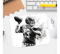 Intense Football Quarterback Design Mouse Pad - Premium Waterproof Washable Gaming Mat with Stitched Edge - Non-Slip Rubber Base for Office Desk