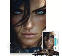 Intense Gaze of A Warrior Woman Jigsaw for Teenagers1000 Pieces Cognitive Boost Nice Thick Family Bond Santa Surprise (38x26cm)