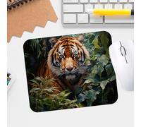 Intense Gaze Tiger Premium-Textured Waterproof Mouse Pad | Washable & Durable Non-Slip Desk Mousepad for Gaming & Office | Smooth Surface with Stitched Edge Design and Soft Rubber Base