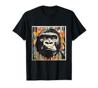 Intense Gorilla Face Stencil Art Graphic T-Shirt