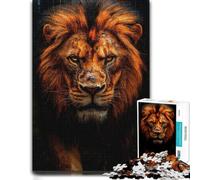 Intense Lion Portrait Colourful Wooden Puzzle for Adults, 300 Pieces | Border-first building: a simple way to organise the image at home.
