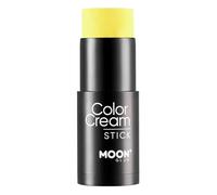 Intense Neon UV ColorCream Face & Body Paint Stick by Moon Glow - Professional Face Paint Makeup for Adults, Kids - 21g (Intense Yellow)