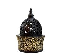 INTENSE OUD Calligraphy Style Closed Incense Burner I Frank Incense Resin Burner I Office & Home Decor I Arabian Incense/Bakhoor Burner(Mabkhara) I Metal Tray Inside 8inch Tall | by Intense Oud Black