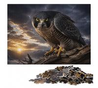 Intense Peregrine Falcon Portrait Jigsaw Puzzle for Adults, 1000 Pieces | Festive puzzle present with solo or shared puzzle time on weekends.