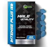 Intense Plus 40 Tablets for Men - Extra Strong, Fast-Acting Energy and Stamina Pills - for Enhanced Performance with Ginseng and Herbal Extracts - Made in The UK