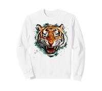 Intense Roaring Tiger Face Wild Feline Predator Sweatshirt