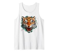 Intense Roaring Tiger Face Wild Feline Predator Tank Top