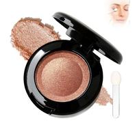 Intense Shimmer Eyeshadow - Waterproof, Buildable Coverage with Smooth Texture, Includes Brush & Mirror for Convenient Touch-Ups Anytime, Perfect for Day-to-Night Looks (5#Amber Brown)