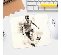 Intense Soccer Player Design Mouse Pad - Premium Waterproof Gaming Desk Mousepad with Non-Slip Rubber Base and Stitched Edge