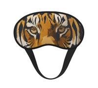 Intense Tiger Amidst Savanna Grass Composite Cloth Black Edge Eye Mask Men and Women with Elastic Band