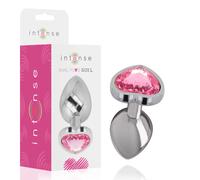Intense White Heart Small Aluminum Metal Anal Plug for Pleasure, Size 9 cm x 4 cm, Poids 0.186 Kg, Color Pink
