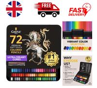 Intensely Pigmented 72 Colouring Pencils for Stunning Art - Soft Grip & Durable