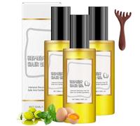 Intensive Egg Protein Hair Repair Oil, Egg Oil & Concentrated Protein, Deep to Mend Split Ends and Reverse Damage from Within Hair Smooths Frizz Adds Shine for Damagedhair (3PCS)
