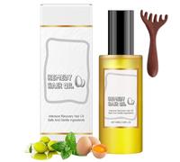 Intensive Egg Protein Hair Repair Oil, Egg Oil & Concentrated Protein, Deep to Mend Split Ends and Reverse Damage from Within Hair Smooths Frizz Adds Shine for Damagedhair (1PC)