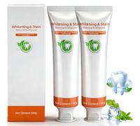 Intensive Stain Removal Whitening Toothpaste, Tooth White Toothpaste for Teeth Brightening, Stain Removal, 100g, 12x3x2.5 Cm (2 Pack, One Size)