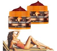 Intensive Tanning Gel, Sunbed Tanning Accelerator,Golden Shimmer Intensive Tanning Cream, Carotene Tanning Gel, Premium Tan Accelerator Cream for Sunbeds & Outdoor Sun (2PCS)