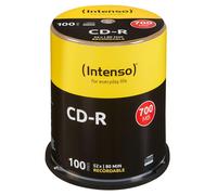 Clearance 100 Intenso Blank CD CD-R 52x 700MB 80 mins discs Cakebox 1001126