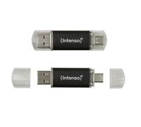 Intenso 2 x 128GB Twist Line Dual USB 3.2 Gen1x1, USB-C & USB-A, 70MB/s | For OTG-enabled smartphones, tablets, laptops and PC, up to 70MB/s read speed, robust aluminium housing, anthracite