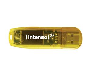 Intenso 3506460 64 GB Rainbow USB 2.0 Flash Drive - Orange | Clear USB memory stick with 28MB/s read speed, feather-light 6g weight, durable plastic housing