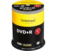Intenso 4111156 DVD+R 16x 100 Pack Cakebox | Storage capacity 4.7 GB for 120 min recording time, recordable 16x discs in the 100 pieces cake box