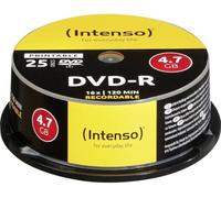 Intenso 4801154 DVD-R 16x Printable 25 Pack Cakebox | Inkjet printable, scratch-resistant, 120 min recording time, high compatibility for data backup and video archiving