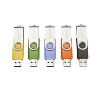 Intenso Basic Line 5 x 32 GB USB Flash Drives USB 2.0 with Practical Labelling Labels Yellow Green Black Blue + Orange with Silver Metal Handle