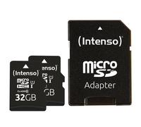Intenso Doppelpack microSDHC 32GB UHS-I Premium inkl. SD-Adapter - High Capacity SD (MicroSDHC) Class 10