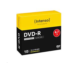 Intenso DVD-R Blank Printable 4.7GB 16x Speed Slim Case Pack of 10