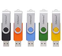 Intenso Office Line Multipack USB Stick 5X 32GB - Super Speed USB 3.2, up to 70MB/s, Assorted Colours with Metal Bracket and Labelling Labels