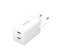 Intenso Power Adapter W40CC GaN, USB-C Power Supply with 2 USB-C Ports, 40 Watts