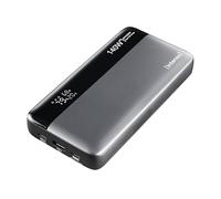 Intenso Powerbank HE25000, External Battery with Power Delivery (140W) & USB-C to USB-C Charging Cable, 25000mAh, Grey/Black