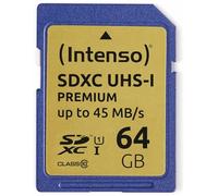 Intenso Premium SDXC UHS-I 64GB Class 10 Memory Card Blue, 1 piece
